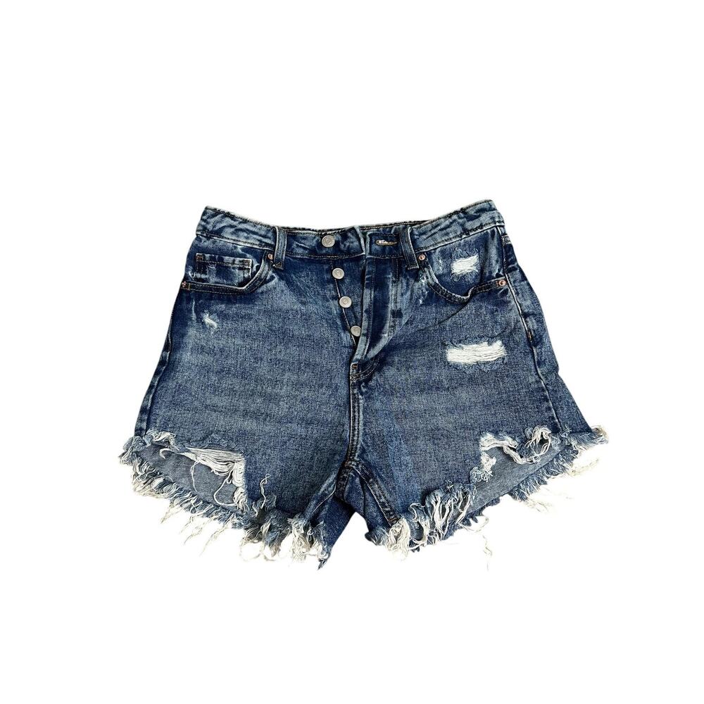 Wild Fable Denim Cutoff Shorts Festival 4 Blue Highest Rise Distressed Frayed
